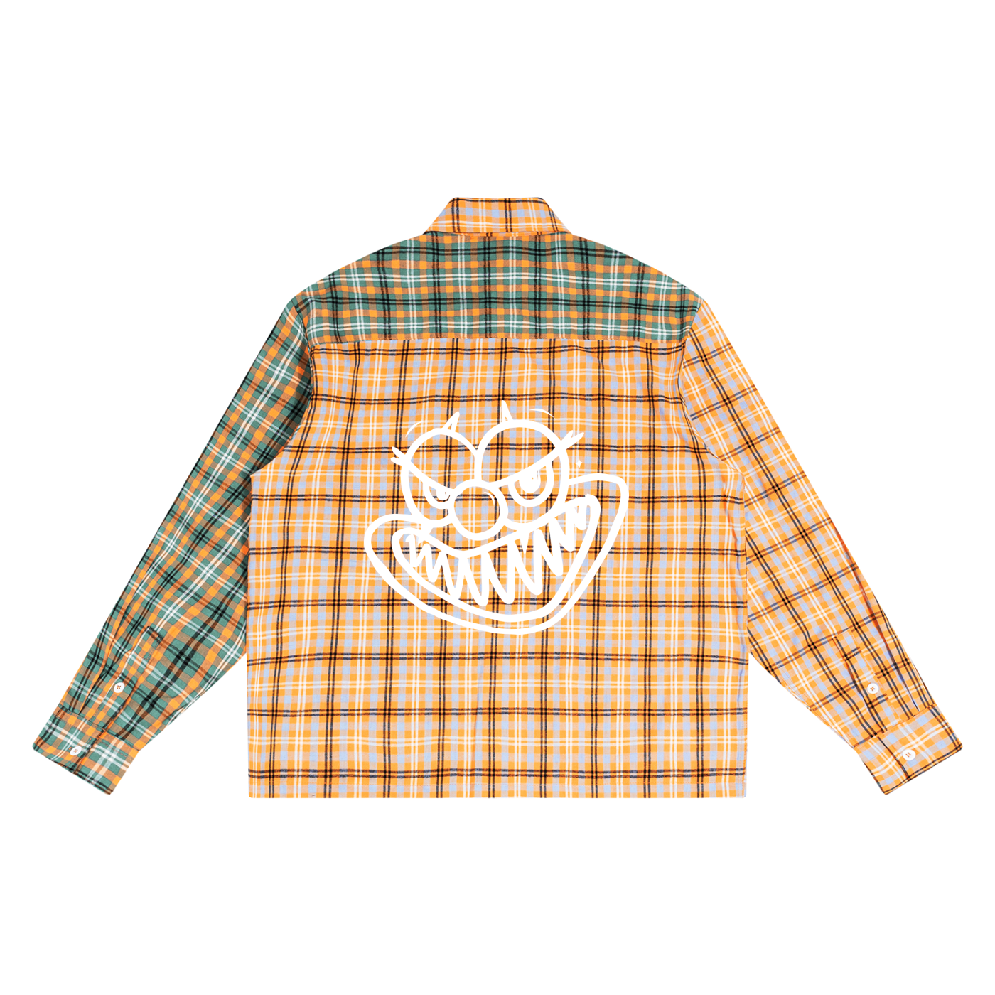 Unisex Oversized Plaid Color Block Shirt