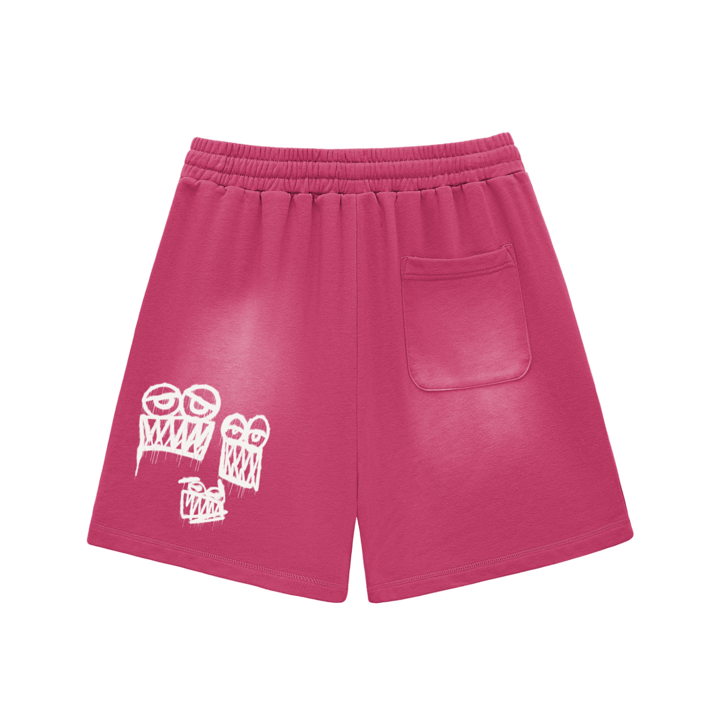 Sun Fade Raw Edge Cotton Shorts