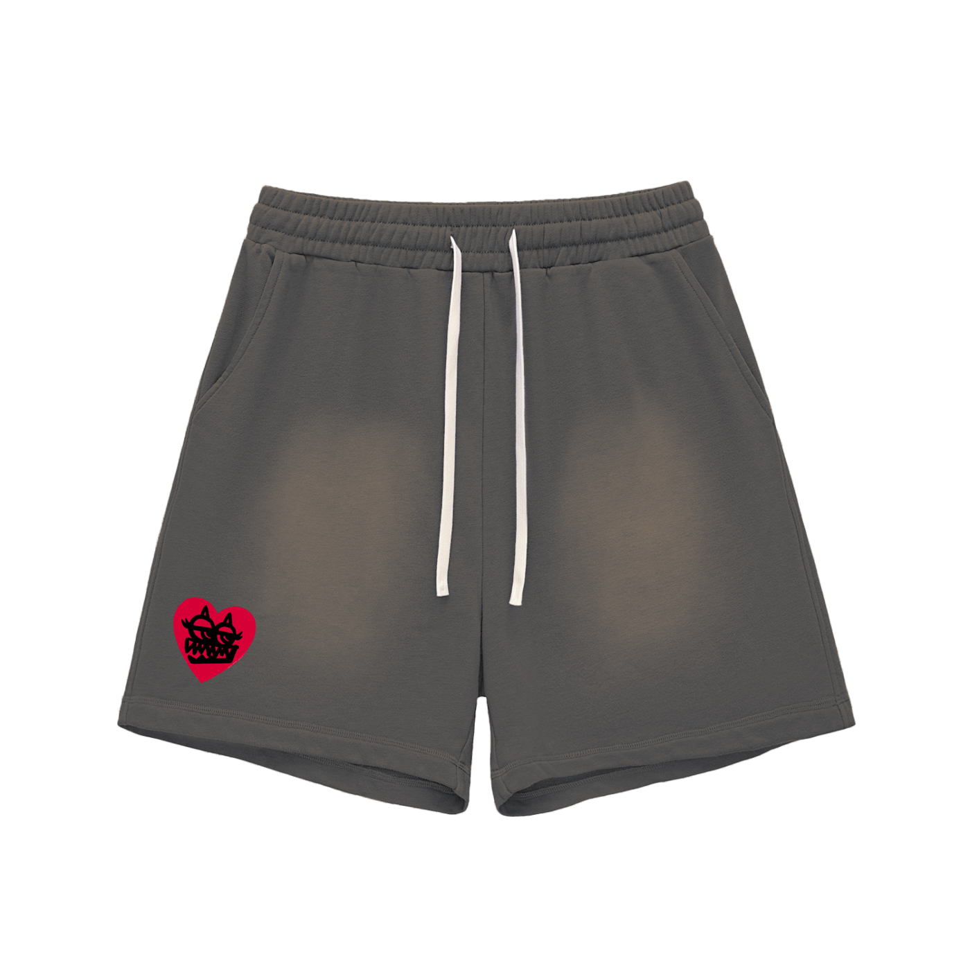 Sun Fade Raw Edge Cotton Shorts