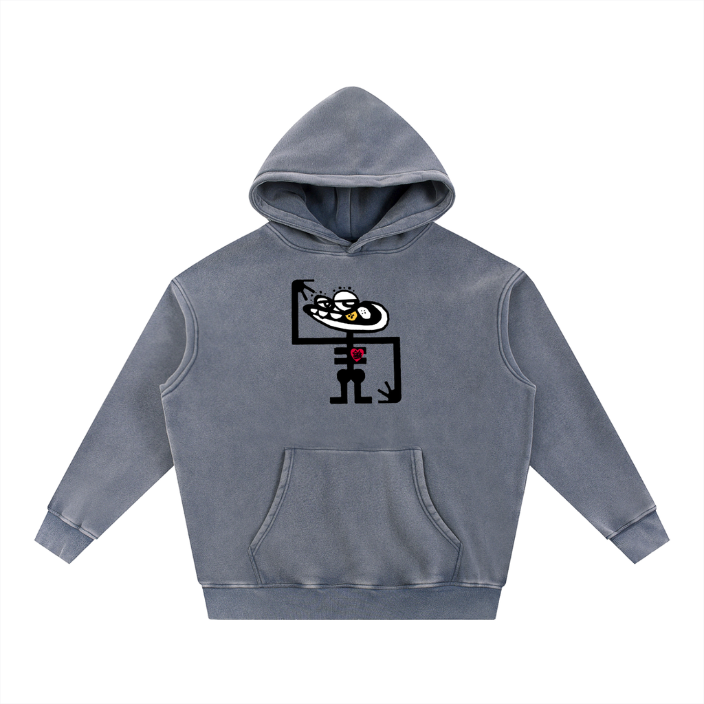 Snow Wash Fleece Oversize Hoodie