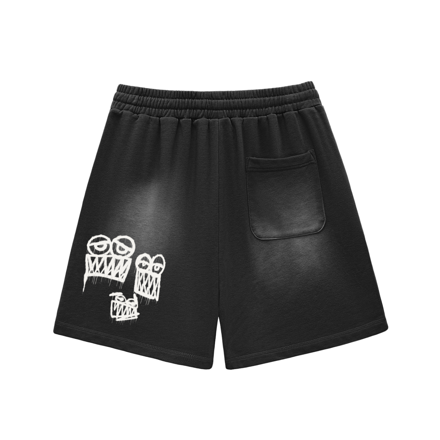 Sun Fade Raw Edge Cotton Shorts