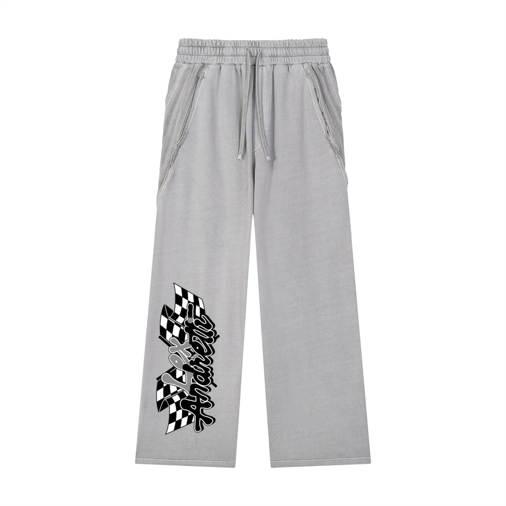 Snow Washed Tape Raw Edge Sweatpants