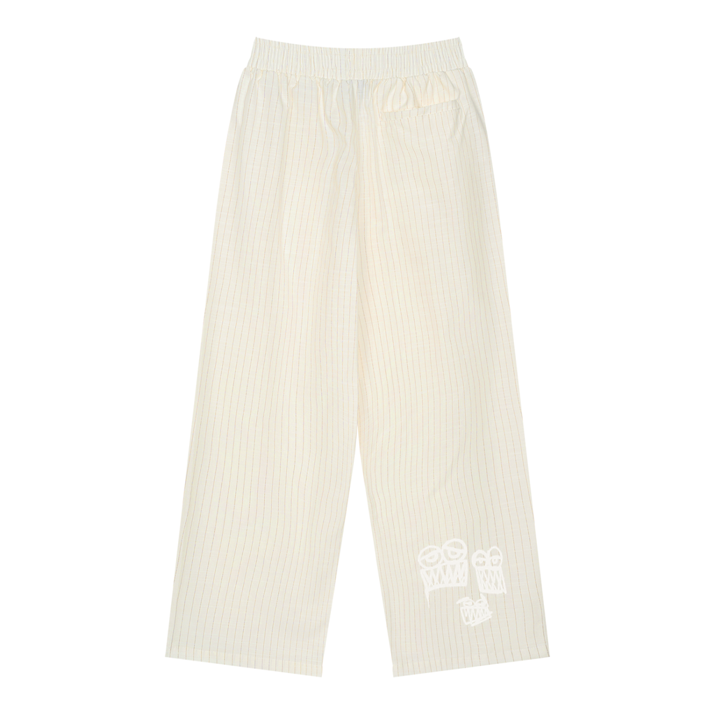 Unisex Striped Pleated Pants