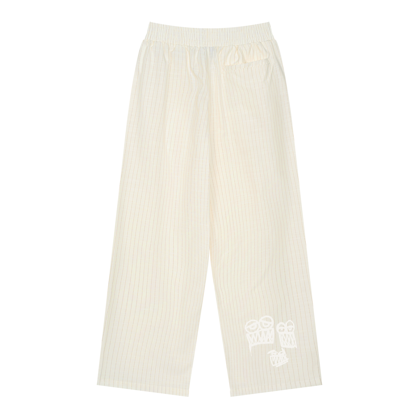 Unisex Striped Pleated Pants
