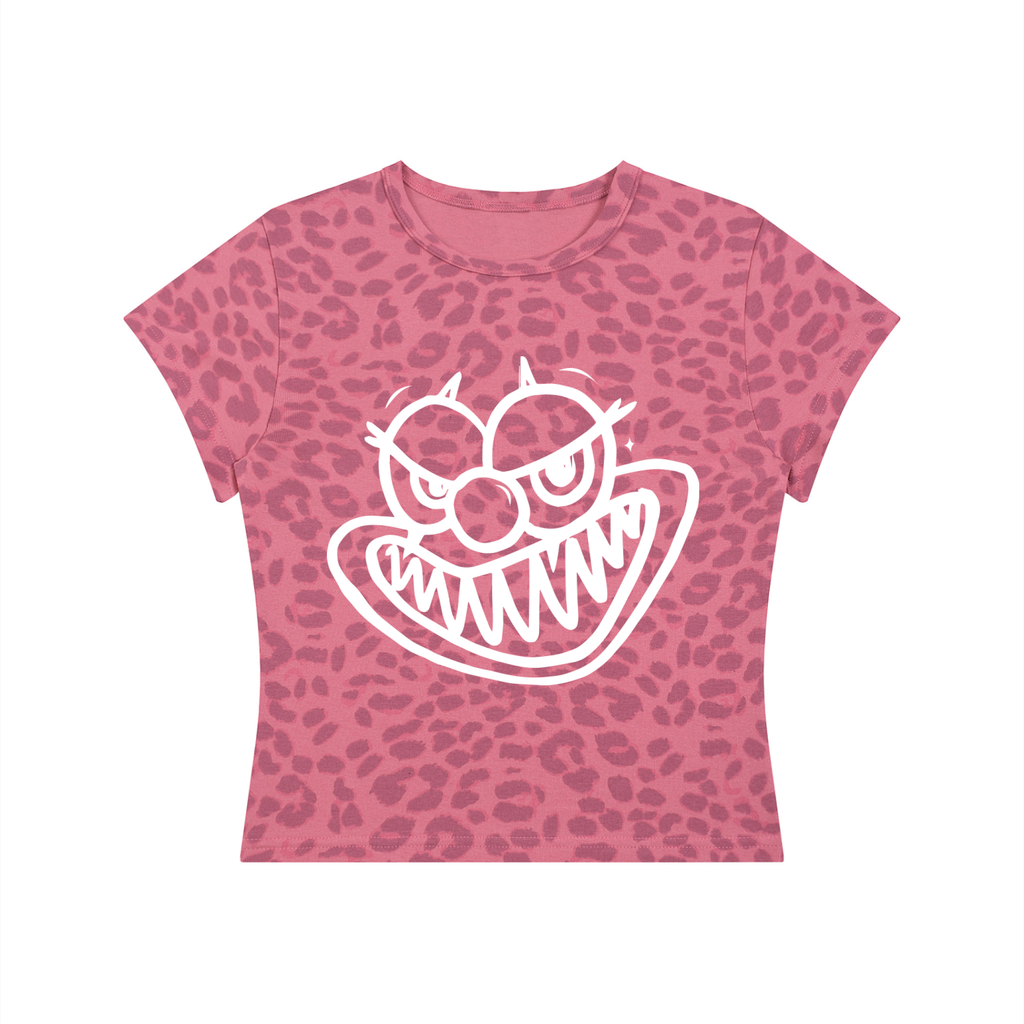 Women’s Leopard Print Crop T-Shirt