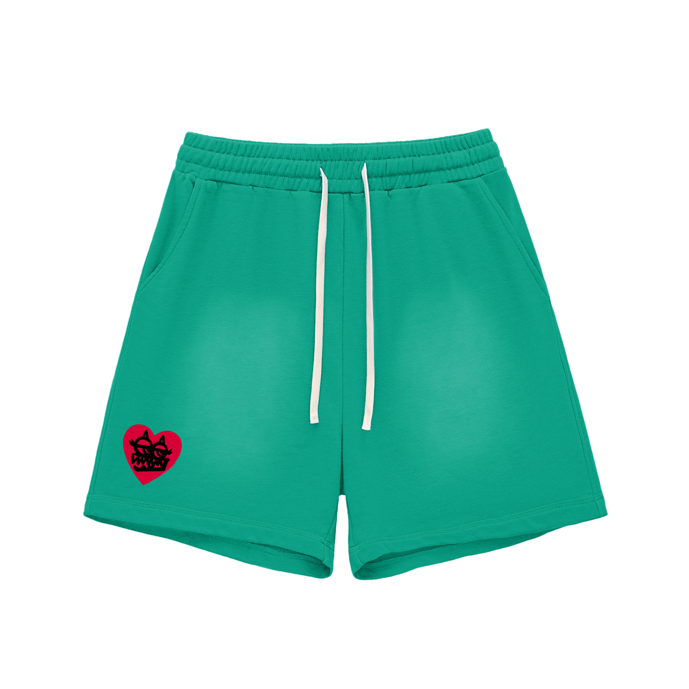 Sun Fade Raw Edge Cotton Shorts