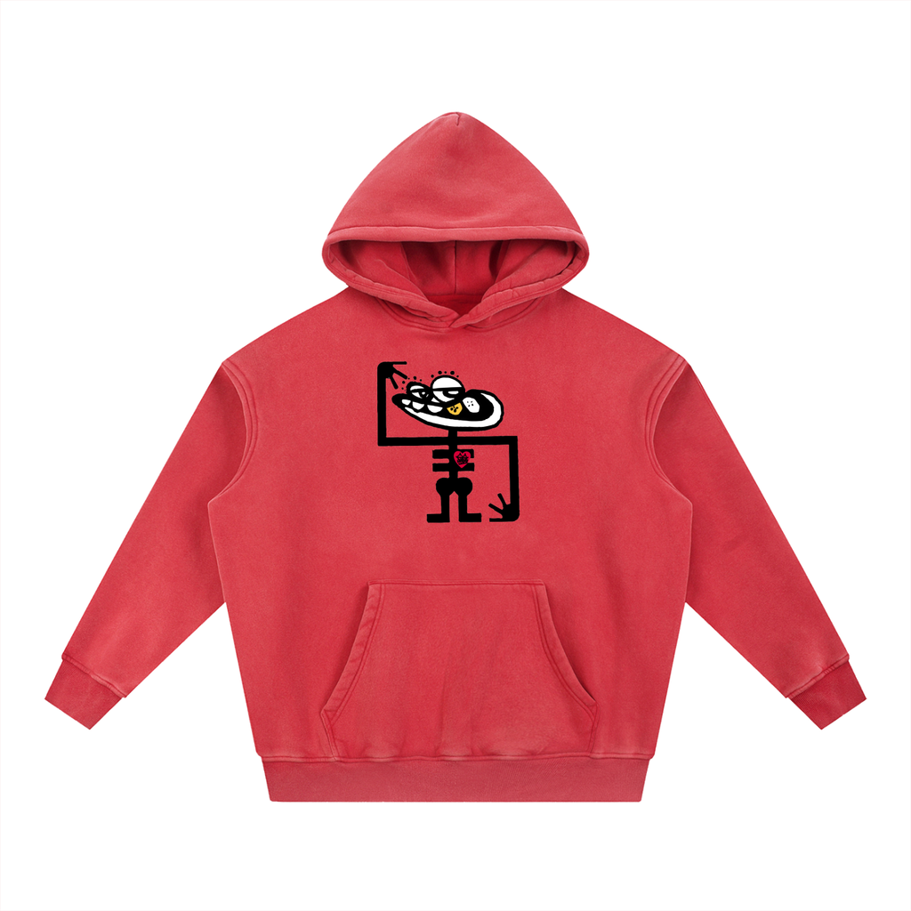 Snow Wash Fleece Oversize Hoodie