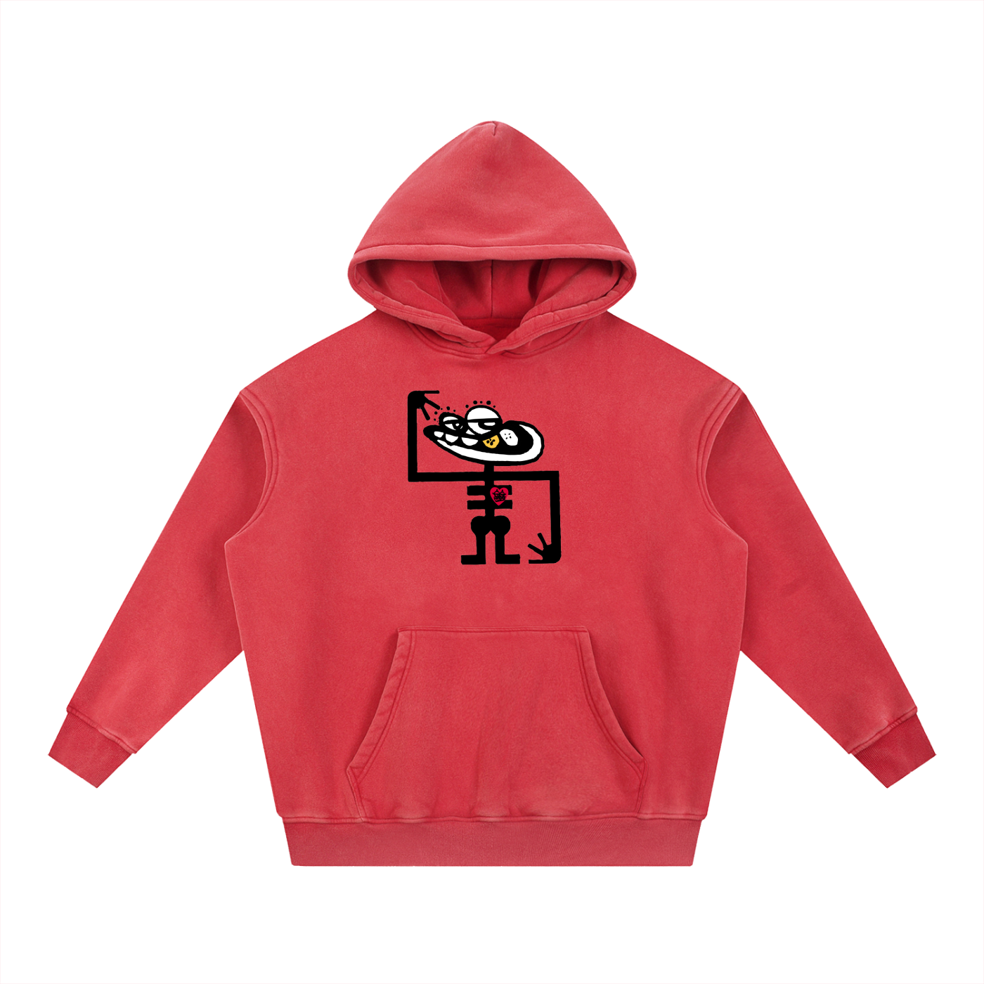 Snow Wash Fleece Oversize Hoodie