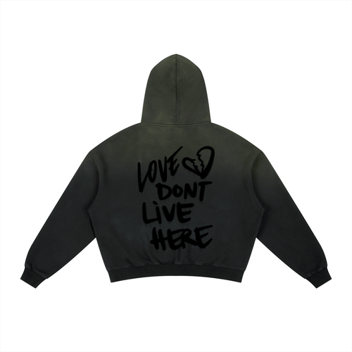Frayed Sunfade Boxy Fleece Hoodie