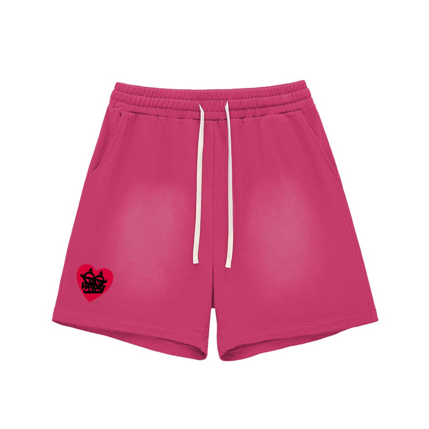 Sun Fade Raw Edge Cotton Shorts