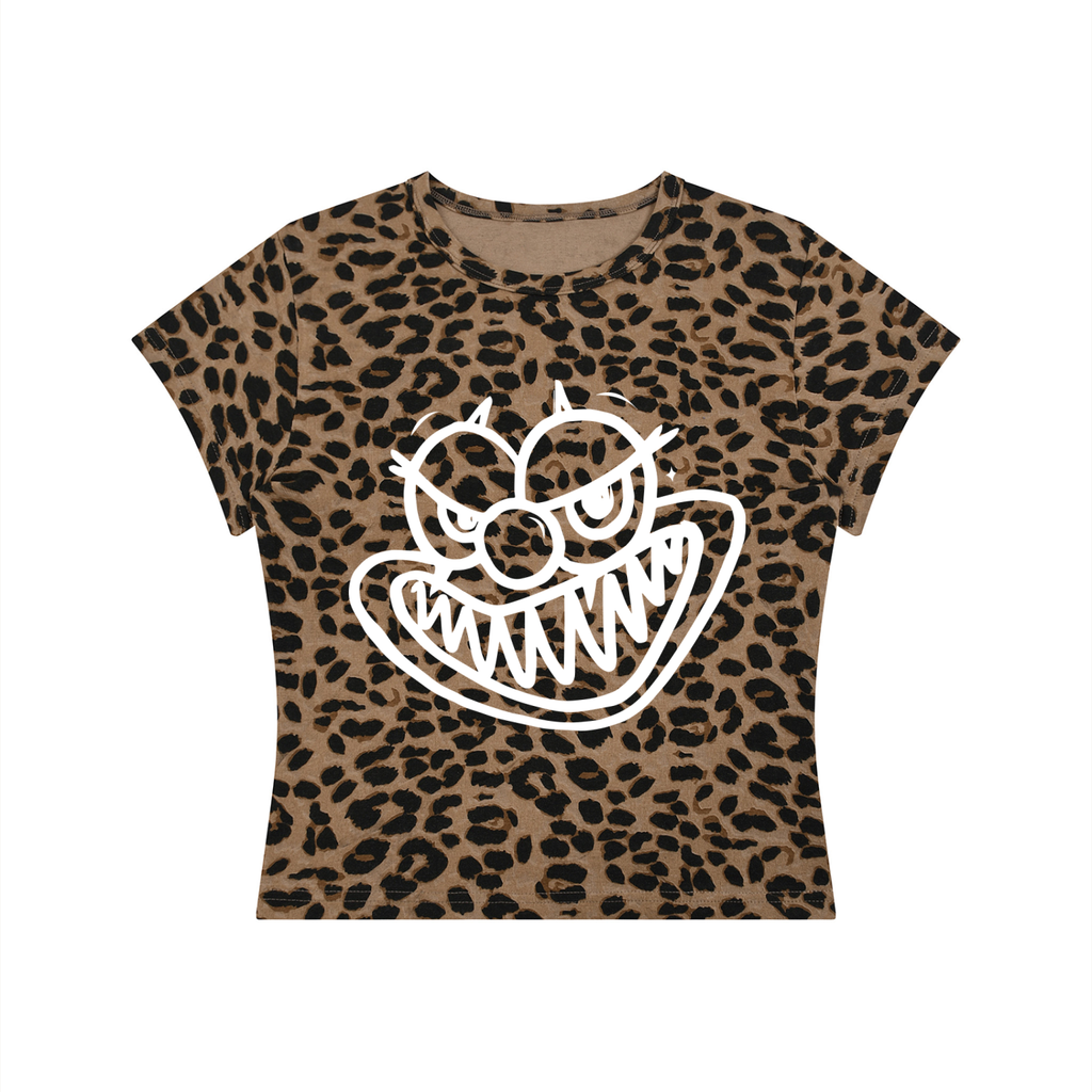 Women’s Leopard Print Crop T-Shirt