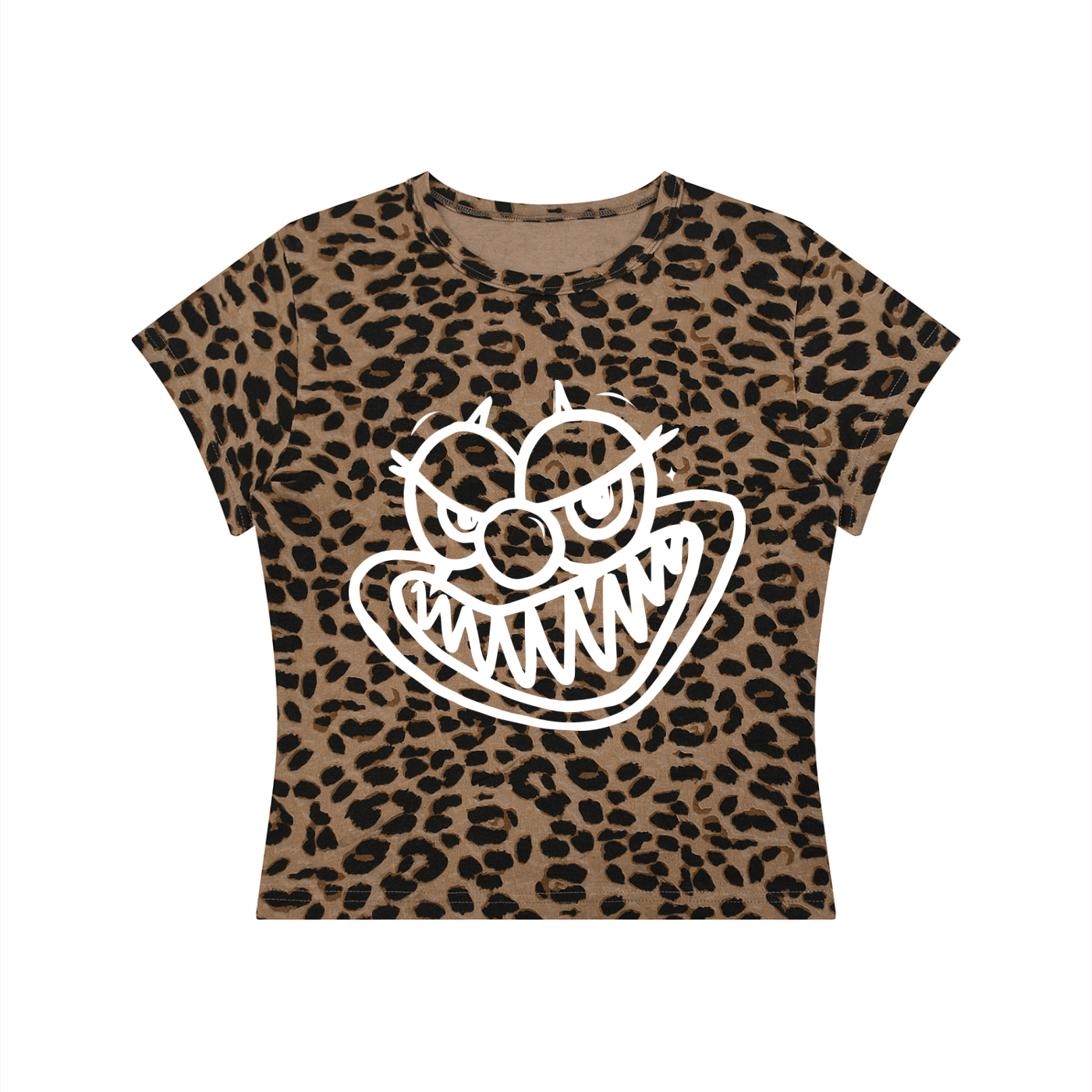 Women’s Leopard Print Crop T-Shirt