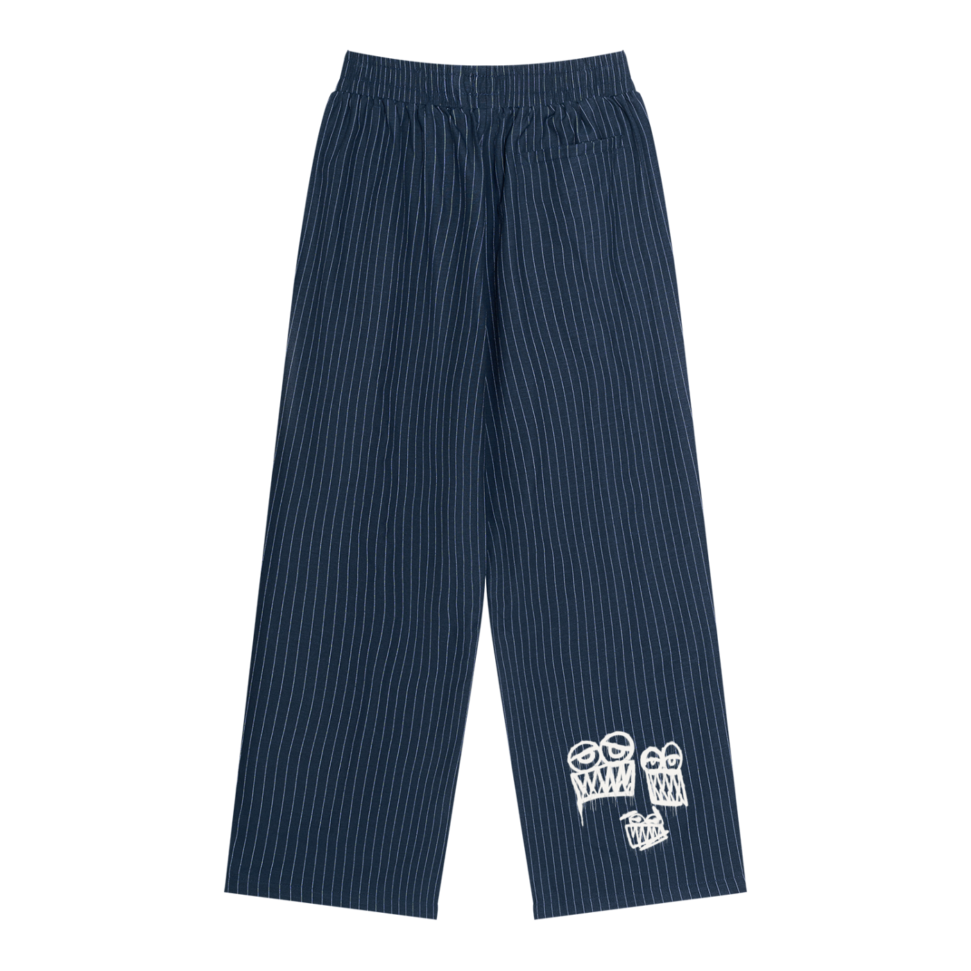 Unisex Striped Pleated Pants