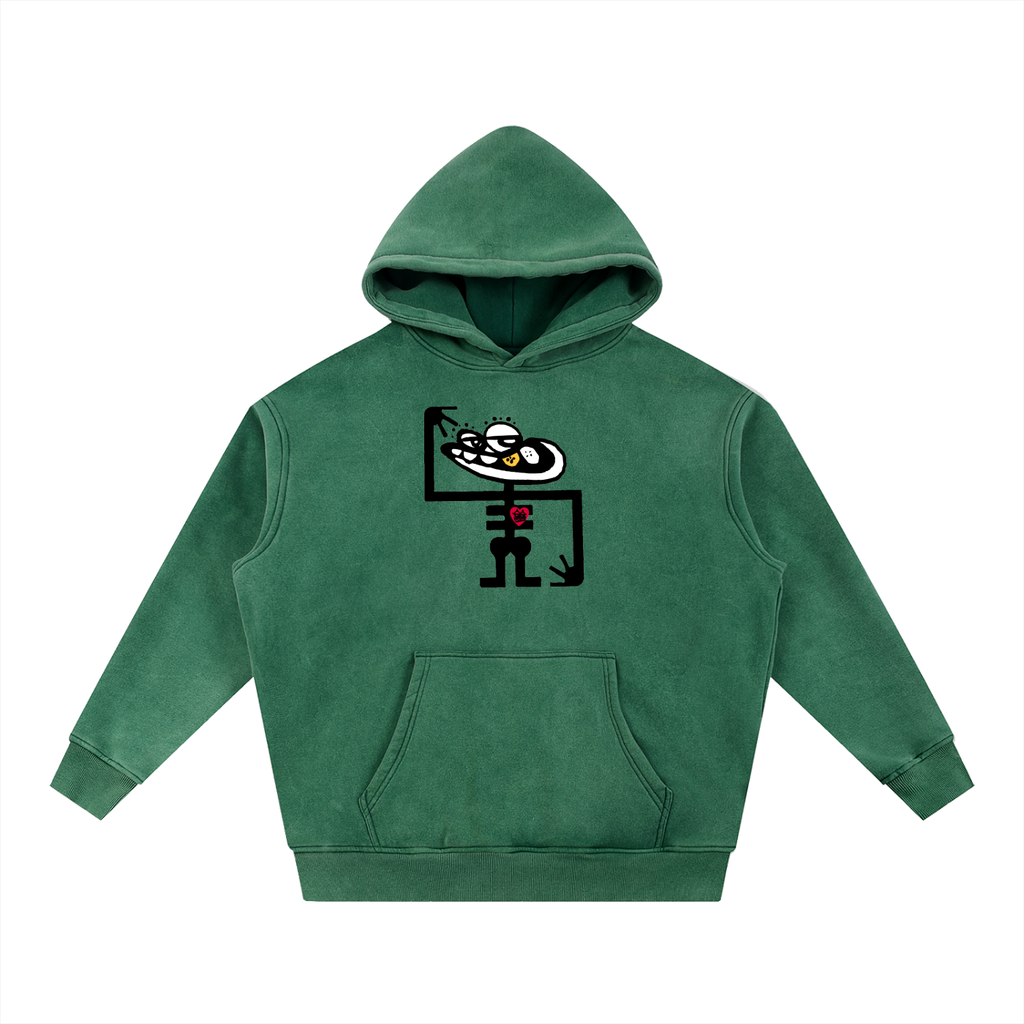 Snow Wash Fleece Oversize Hoodie