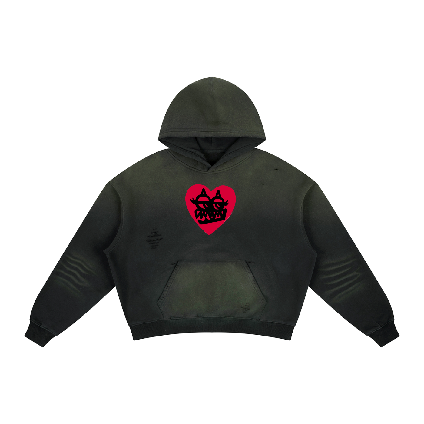 Frayed Sunfade Boxy Fleece Hoodie