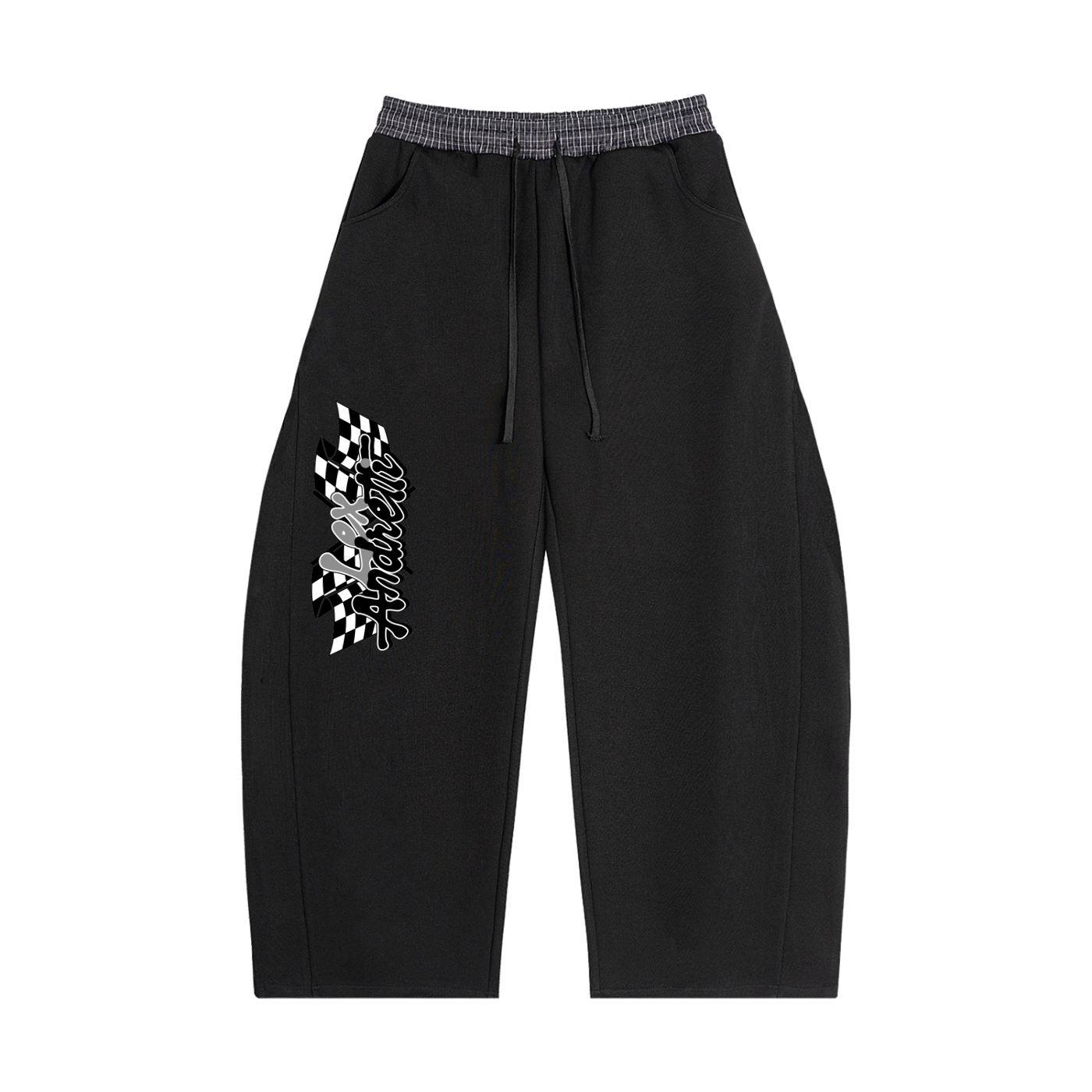 Plaid Waistband Barrel Sweatpants