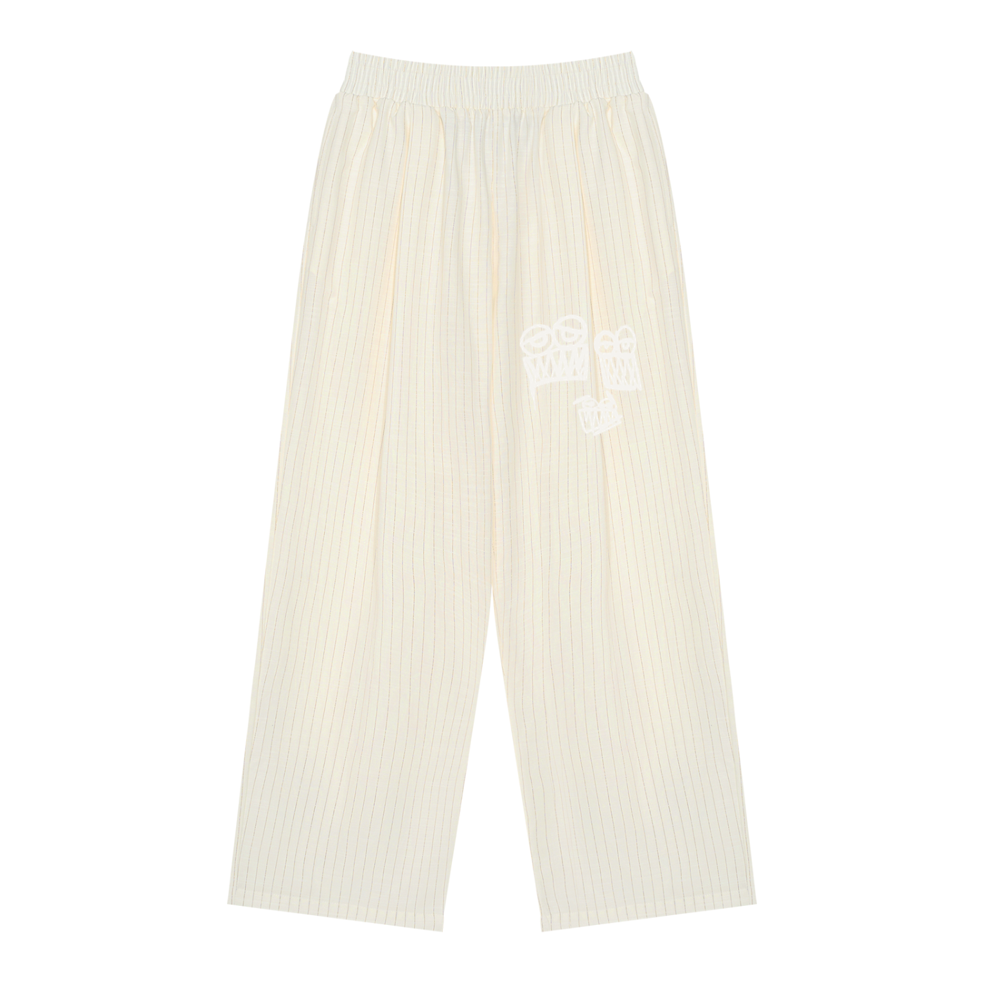 Unisex Striped Pleated Pants