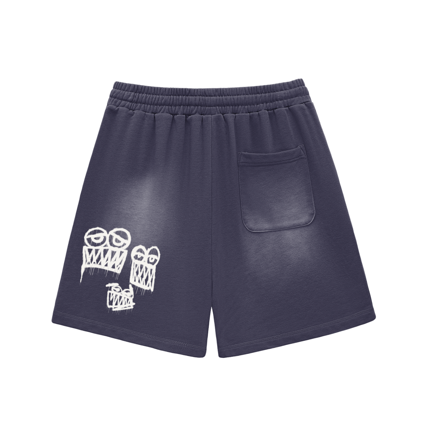 Sun Fade Raw Edge Cotton Shorts